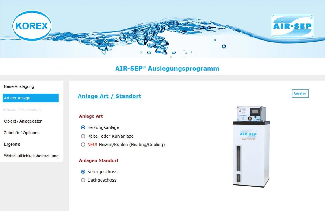 KOREX Auslegungsprogramm